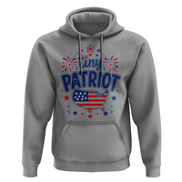 Tiny Patriot 4th of July Fireworks Hoodie USA Map American Flag Red White and Blue Patriotic Holiday