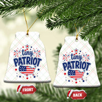 Tiny Patriot 4th of July Fireworks Ceramic Ornament USA Map American Flag Red White and Blue Patriotic Holiday