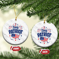 Tiny Patriot 4th of July Fireworks Ceramic Ornament USA Map American Flag Red White and Blue Patriotic Holiday