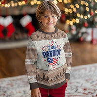 Tiny Patriot 4th of July Fireworks Ugly Christmas Sweater USA Map American Flag Red White and Blue Patriotic Holiday