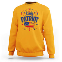 Tiny Patriot 4th of July Fireworks Sweatshirt USA Map American Flag Red White and Blue Patriotic Holiday