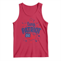 Tiny Patriot 4th of July Fireworks Tank Top USA Map American Flag Red White and Blue Patriotic Holiday