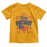 Tiny Patriot 4th of July Fireworks Toddler T Shirt USA Map American Flag Red White and Blue Patriotic Holiday