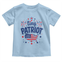 Tiny Patriot 4th of July Fireworks Toddler T Shirt USA Map American Flag Red White and Blue Patriotic Holiday