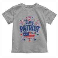 Tiny Patriot 4th of July Fireworks Toddler T Shirt USA Map American Flag Red White and Blue Patriotic Holiday