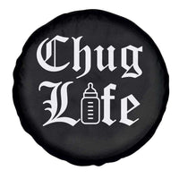 Chug Life Funny Baby Milk Bottle Graphic Spare Tire Cover Hip Hop Parody Milestone Gift