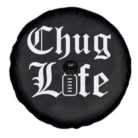 Chug Life Funny Baby Milk Bottle Graphic Spare Tire Cover Hip Hop Parody Milestone Gift