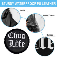 Chug Life Funny Baby Milk Bottle Graphic Spare Tire Cover Hip Hop Parody Milestone Gift