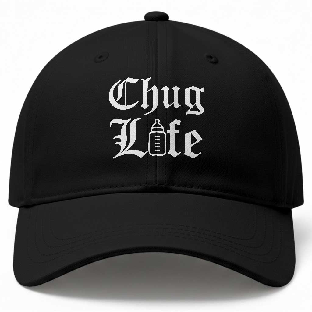 Chug Life Funny Baby Milk Bottle Graphic Baseball Cap Hip Hop Parody Milestone Gift