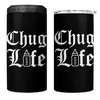 Chug Life Funny Baby Milk Bottle Graphic 4 in 1 Can Cooler Tumbler Hip Hop Parody Milestone Gift