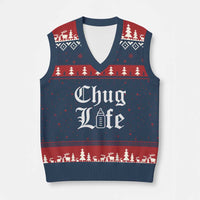 Chug Life Funny Baby Milk Bottle Graphic V-Neck Knit Sweater Vest Hip Hop Parody Milestone Gift