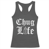 Chug Life Funny Baby Milk Bottle Graphic Racerback Tank Top Hip Hop Parody Milestone Gift