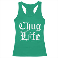 Chug Life Funny Baby Milk Bottle Graphic Racerback Tank Top Hip Hop Parody Milestone Gift