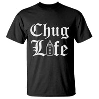 Chug Life Funny Baby Milk Bottle Graphic T Shirt Hip Hop Parody Milestone Gift