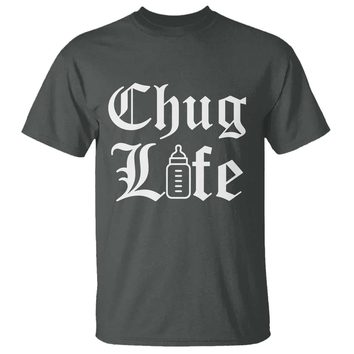 Chug Life Funny Baby Milk Bottle Graphic T Shirt Hip Hop Parody Milestone Gift