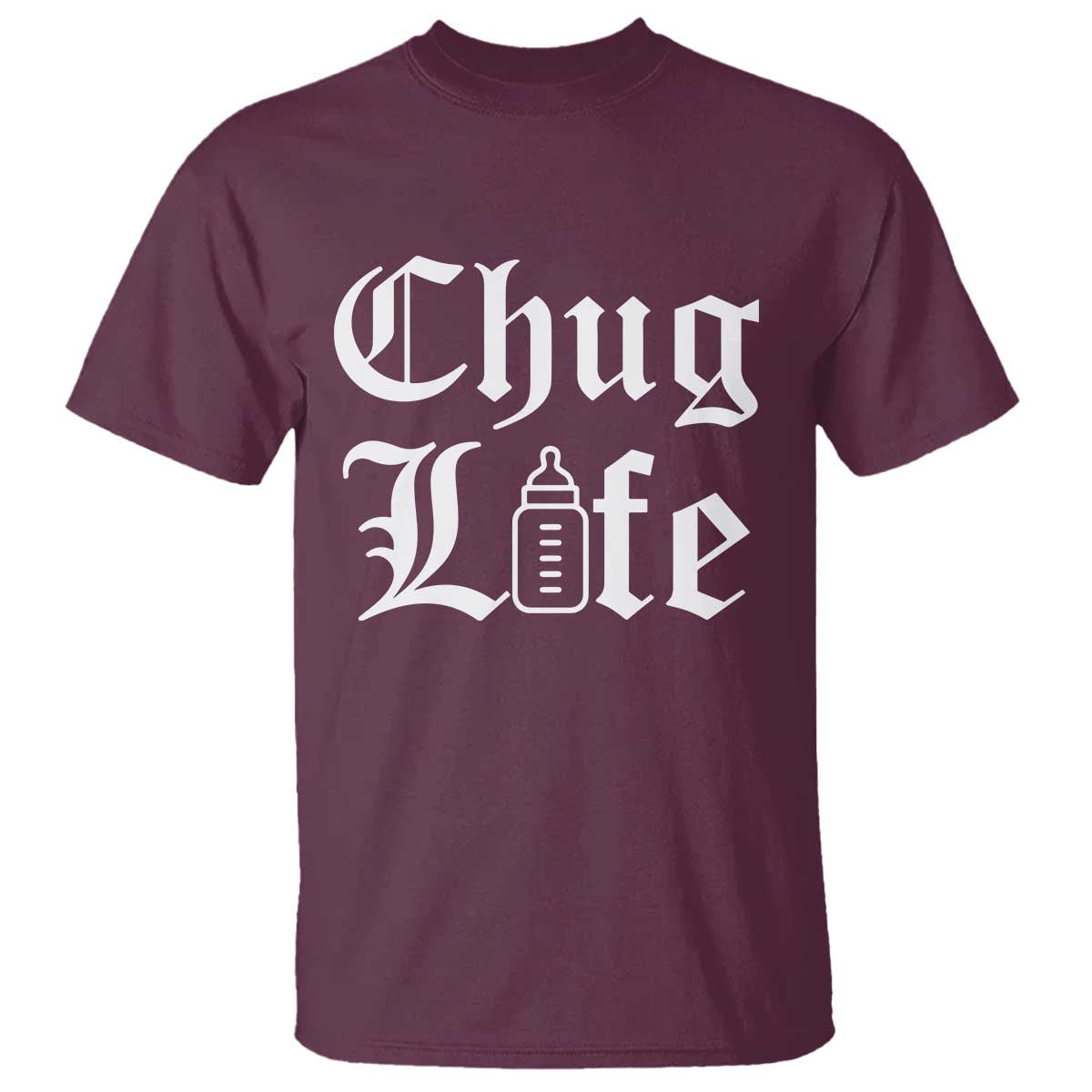 Chug Life Funny Baby Milk Bottle Graphic T Shirt Hip Hop Parody Milestone Gift
