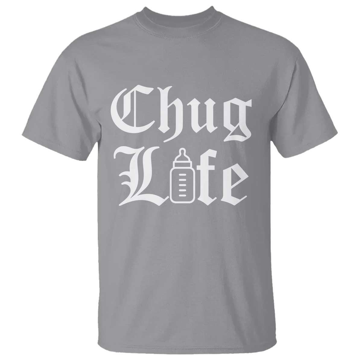 Chug Life Funny Baby Milk Bottle Graphic T Shirt Hip Hop Parody Milestone Gift