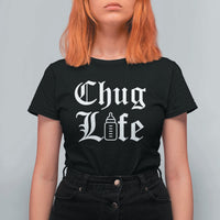 Chug Life Funny Baby Milk Bottle Graphic T Shirt For Women Hip Hop Parody Milestone Gift