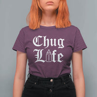 Chug Life Funny Baby Milk Bottle Graphic T Shirt For Women Hip Hop Parody Milestone Gift