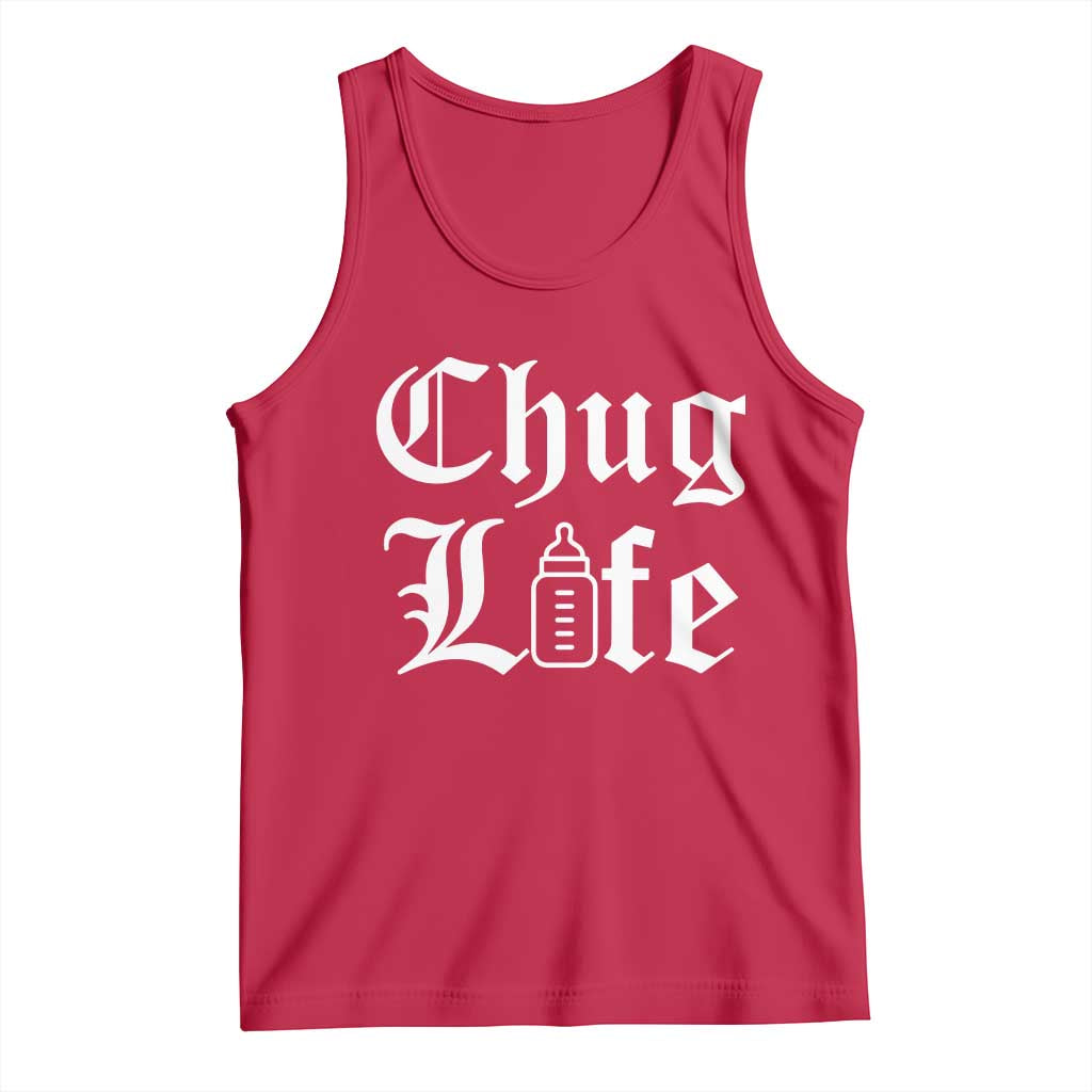 Chug Life Funny Baby Milk Bottle Graphic Tank Top Hip Hop Parody Milestone Gift