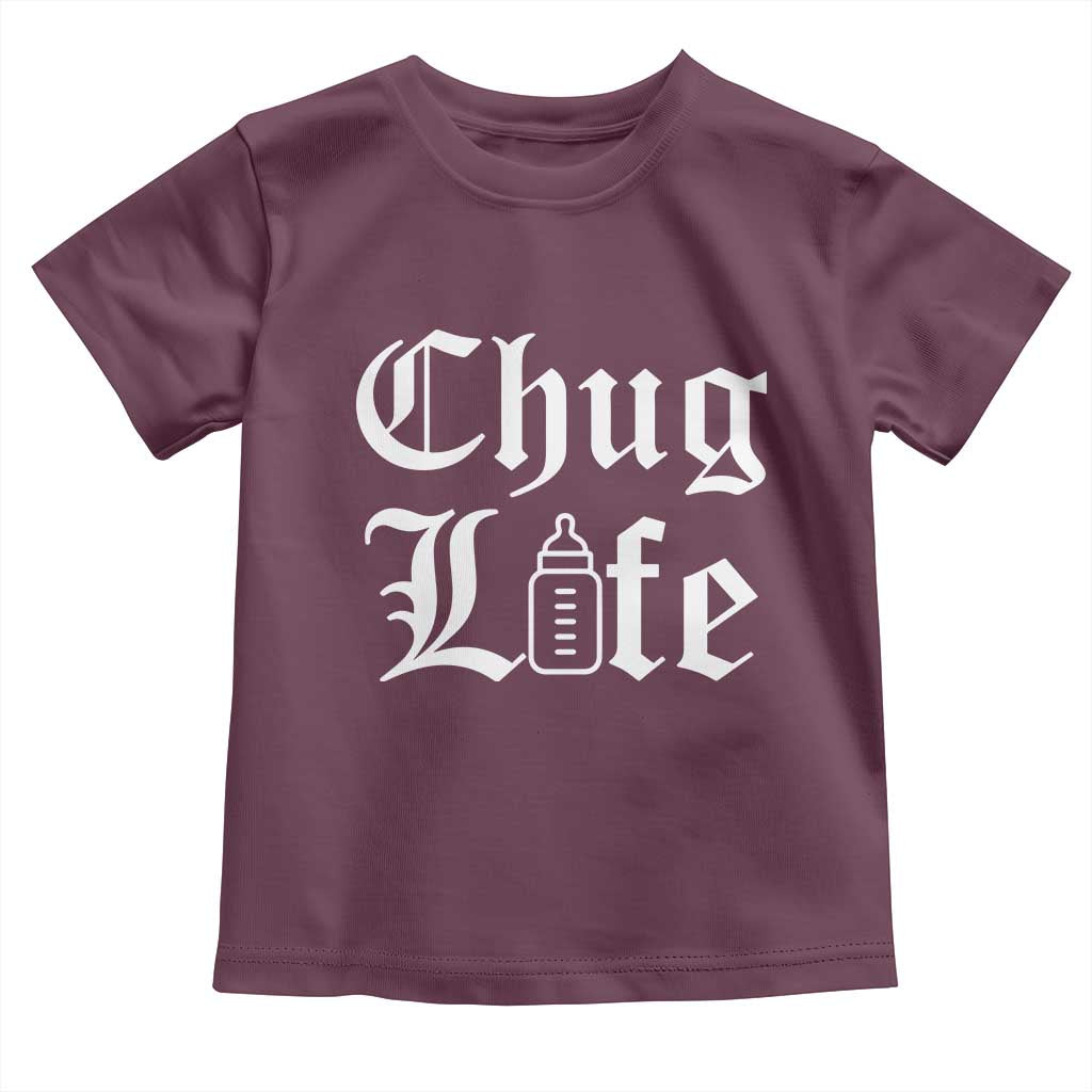 Chug Life Funny Baby Milk Bottle Graphic Toddler T Shirt Hip Hop Parody Milestone Gift