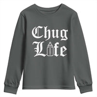 Chug Life Funny Baby Milk Bottle Graphic Youth Sweatshirt Hip Hop Parody Milestone Gift