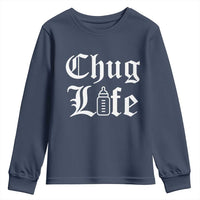 Chug Life Funny Baby Milk Bottle Graphic Youth Sweatshirt Hip Hop Parody Milestone Gift