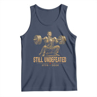Funny Abraham Lincoln Squatting Barbell Semiquincentennial Tank Top Still Undefeated 1776 to 2026 Muscular President Gym Bodybuilder