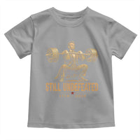 Funny Abraham Lincoln Squatting Barbell Semiquincentennial Toddler T Shirt Still Undefeated 1776 to 2026 Muscular President Gym Bodybuilder