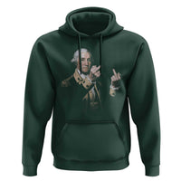 Funny George Washington Middle Fingers Rebel Portrait Hoodie Edgy Classic Oil Painting Parody Patriotic Humor Graphic