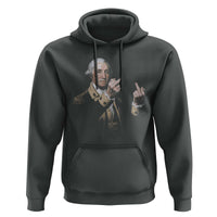 Funny George Washington Middle Fingers Rebel Portrait Hoodie Edgy Classic Oil Painting Parody Patriotic Humor Graphic