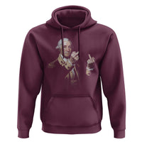 Funny George Washington Middle Fingers Rebel Portrait Hoodie Edgy Classic Oil Painting Parody Patriotic Humor Graphic