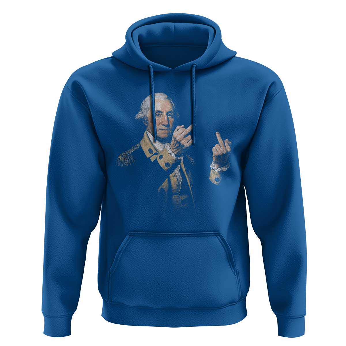 Funny George Washington Middle Fingers Rebel Portrait Hoodie Edgy Classic Oil Painting Parody Patriotic Humor Graphic