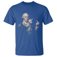 Funny George Washington Middle Fingers Rebel Portrait T Shirt Edgy Classic Oil Painting Parody Patriotic Humor Graphic