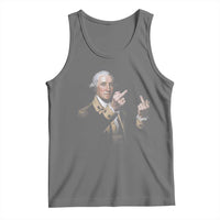 Funny George Washington Middle Fingers Rebel Portrait Tank Top Edgy Classic Oil Painting Parody Patriotic Humor Graphic