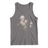 Funny George Washington Middle Fingers Rebel Portrait Tank Top Edgy Classic Oil Painting Parody Patriotic Humor Graphic