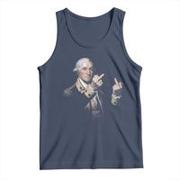 Funny George Washington Middle Fingers Rebel Portrait Tank Top Edgy Classic Oil Painting Parody Patriotic Humor Graphic