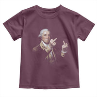 Funny George Washington Middle Fingers Rebel Portrait Toddler T Shirt Edgy Classic Oil Painting Parody Patriotic Humor Graphic