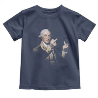 Funny George Washington Middle Fingers Rebel Portrait Toddler T Shirt Edgy Classic Oil Painting Parody Patriotic Humor Graphic