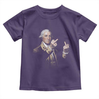 Funny George Washington Middle Fingers Rebel Portrait Toddler T Shirt Edgy Classic Oil Painting Parody Patriotic Humor Graphic