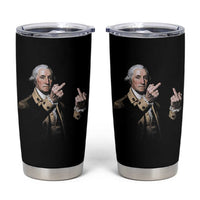 Funny George Washington Middle Fingers Rebel Portrait Tumbler Cup Edgy Classic Oil Painting Parody Patriotic Humor Graphic