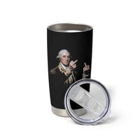 Funny George Washington Middle Fingers Rebel Portrait Tumbler Cup Edgy Classic Oil Painting Parody Patriotic Humor Graphic