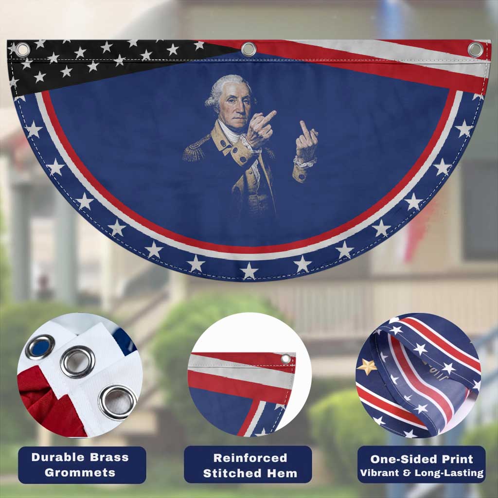 Funny George Washington Middle Fingers Rebel Portrait Patriotic Fan Flag Edgy Classic Oil Painting Parody Humor Graphic
