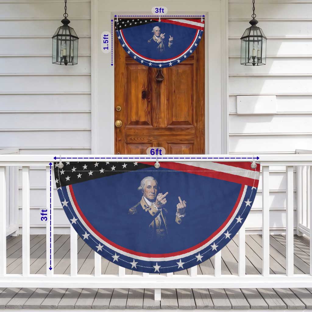 Funny George Washington Middle Fingers Rebel Portrait Patriotic Fan Flag Edgy Classic Oil Painting Parody Humor Graphic