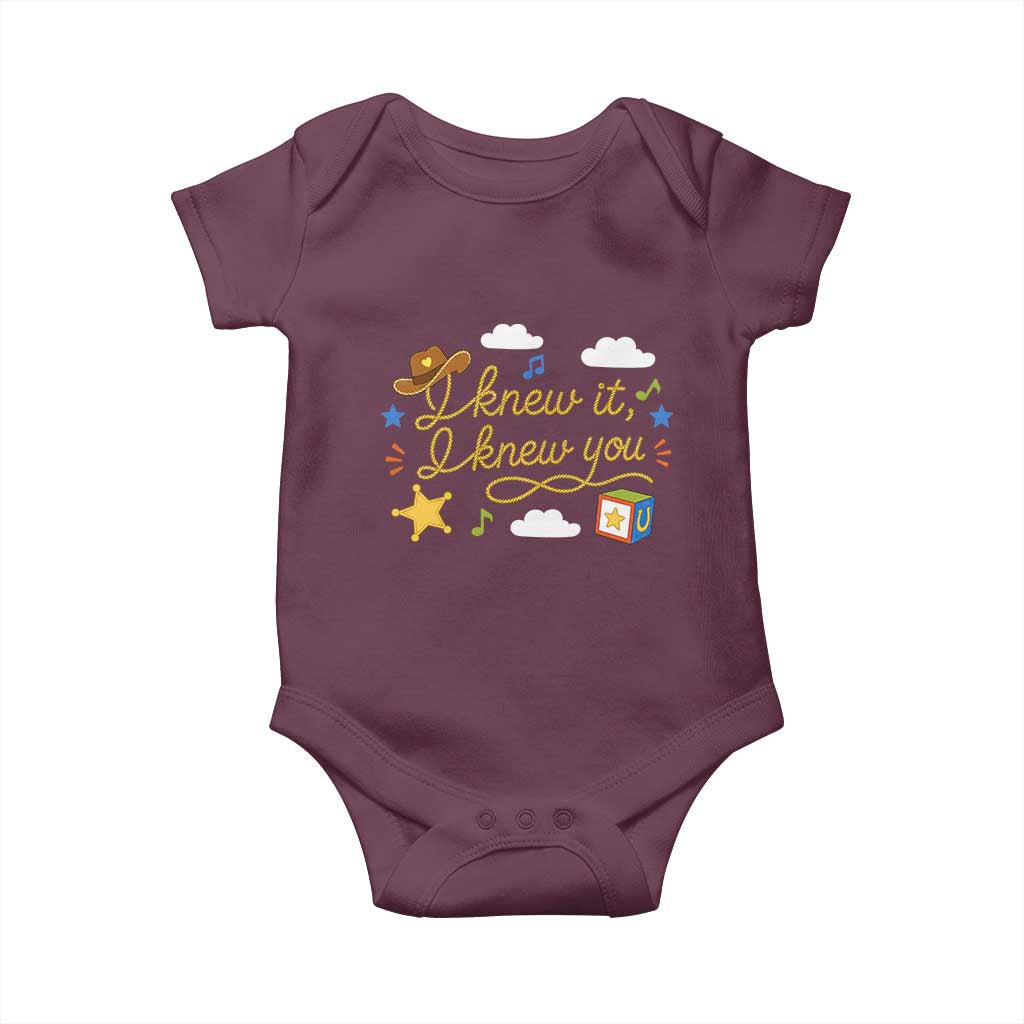 I Knew It I Knew You Funny Western Cowgirl Retro Baby Onesie Whimsical Nostalgic Western Graphic