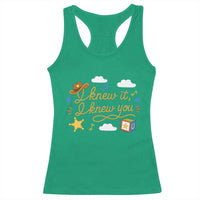 I Knew It I Knew You Funny Western Cowgirl Retro Racerback Tank Top Whimsical Nostalgic Western Graphic
