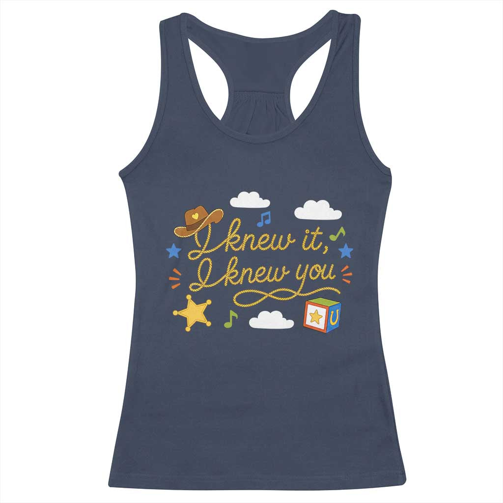 I Knew It I Knew You Funny Western Cowgirl Retro Racerback Tank Top Whimsical Nostalgic Western Graphic