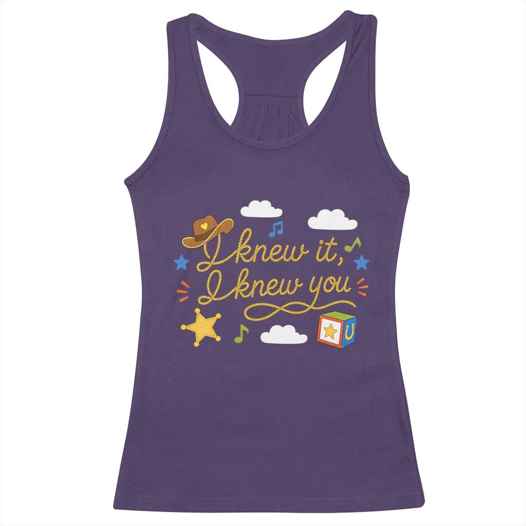 I Knew It I Knew You Funny Western Cowgirl Retro Racerback Tank Top Whimsical Nostalgic Western Graphic