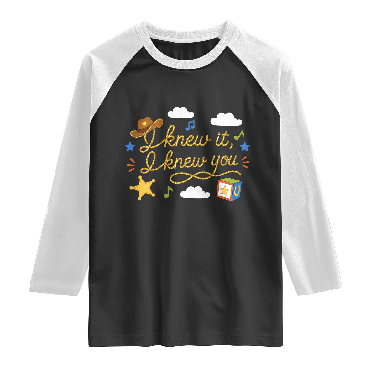 I Knew It I Knew You Funny Western Cowgirl Retro Raglan Shirt Whimsical Nostalgic Western Graphic