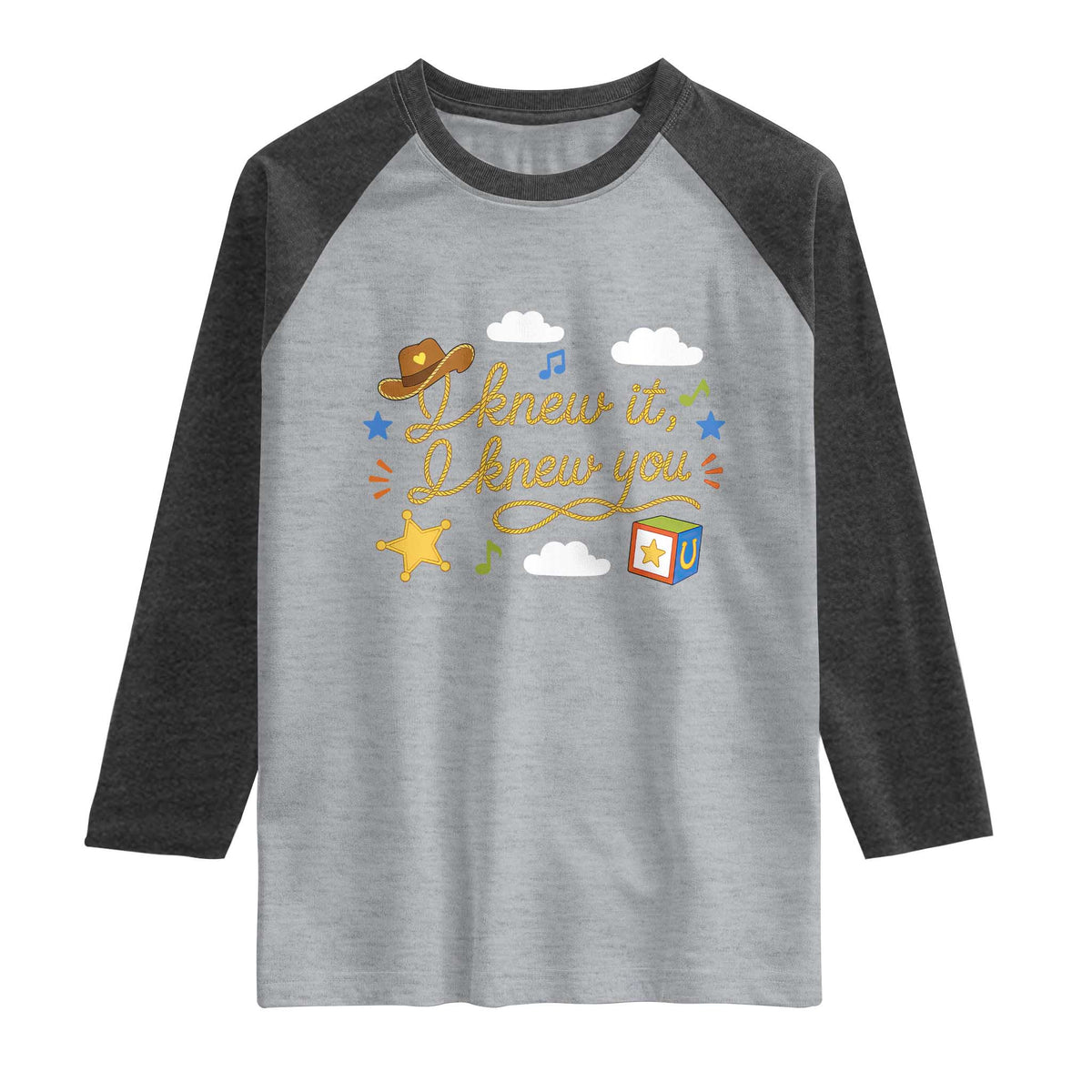 I Knew It I Knew You Funny Western Cowgirl Retro Raglan Shirt Whimsical Nostalgic Western Graphic